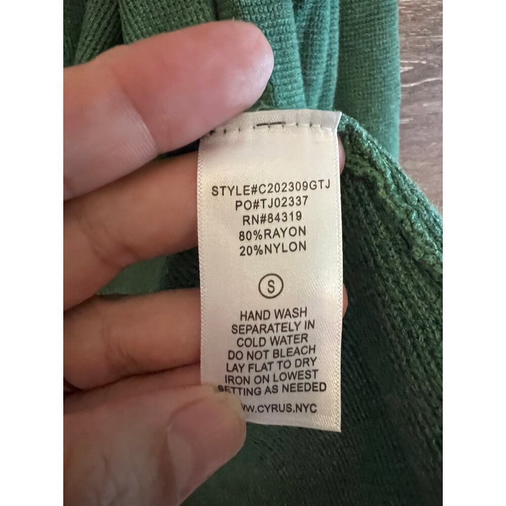 Cyrus cardigan opene pockets knit cotton sz small green career office fall - Picture 8 of 9
